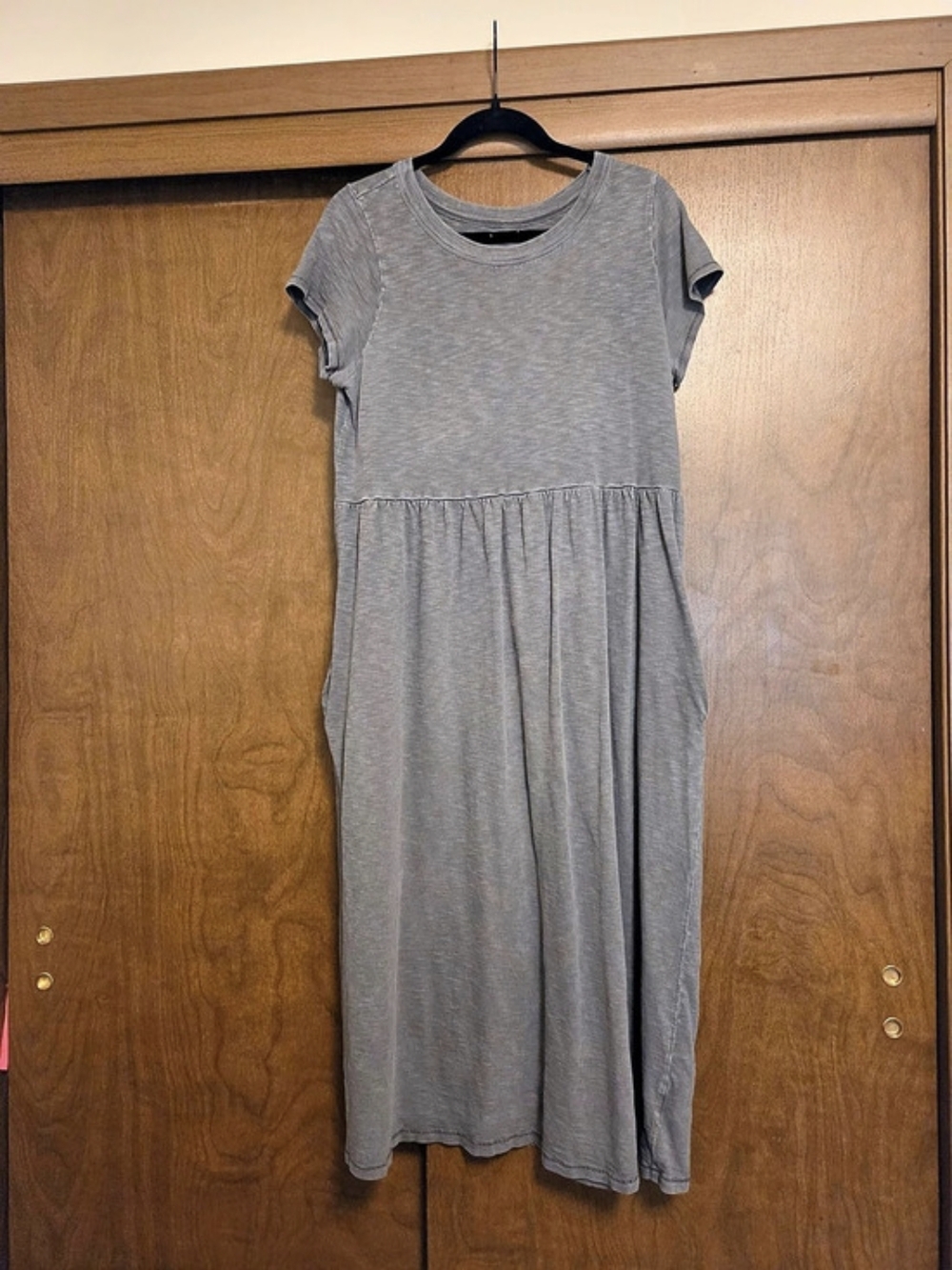 Universal Thread Short Sleeve T-Shirt Dress Gray Maxi Dress